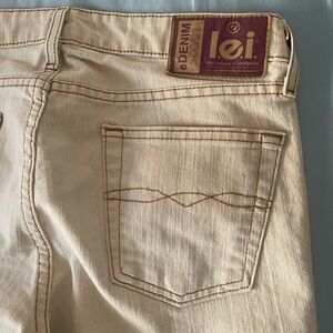 LEI Tan Denim Jeans Flare Cut